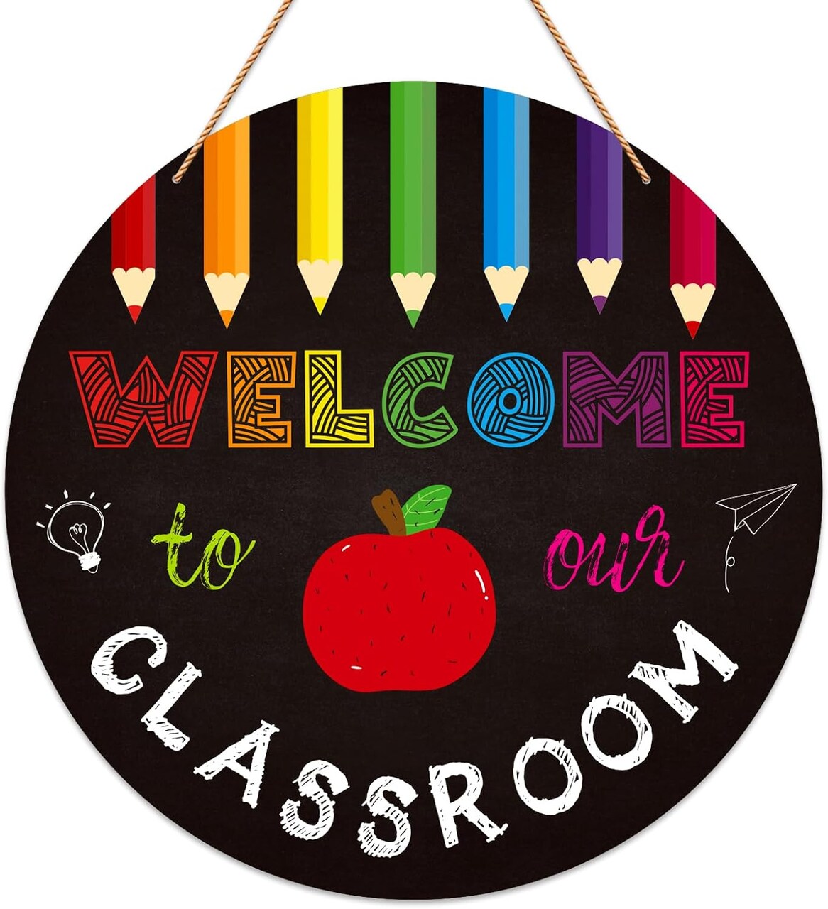 Welcome to Our Classroom Door Sign – Classroom Welcome Hanging Sign for Teachers, Back to School Classroom Door Decorations, Teacher Supplies & Classroom Decor, 11.5 Inch